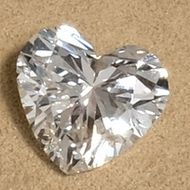 a loose heart cut diamond photographed in our showroom