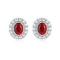 Crimson Halo Lab Diamond Earrings