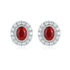 Crimson Halo Lab Diamond Earrings