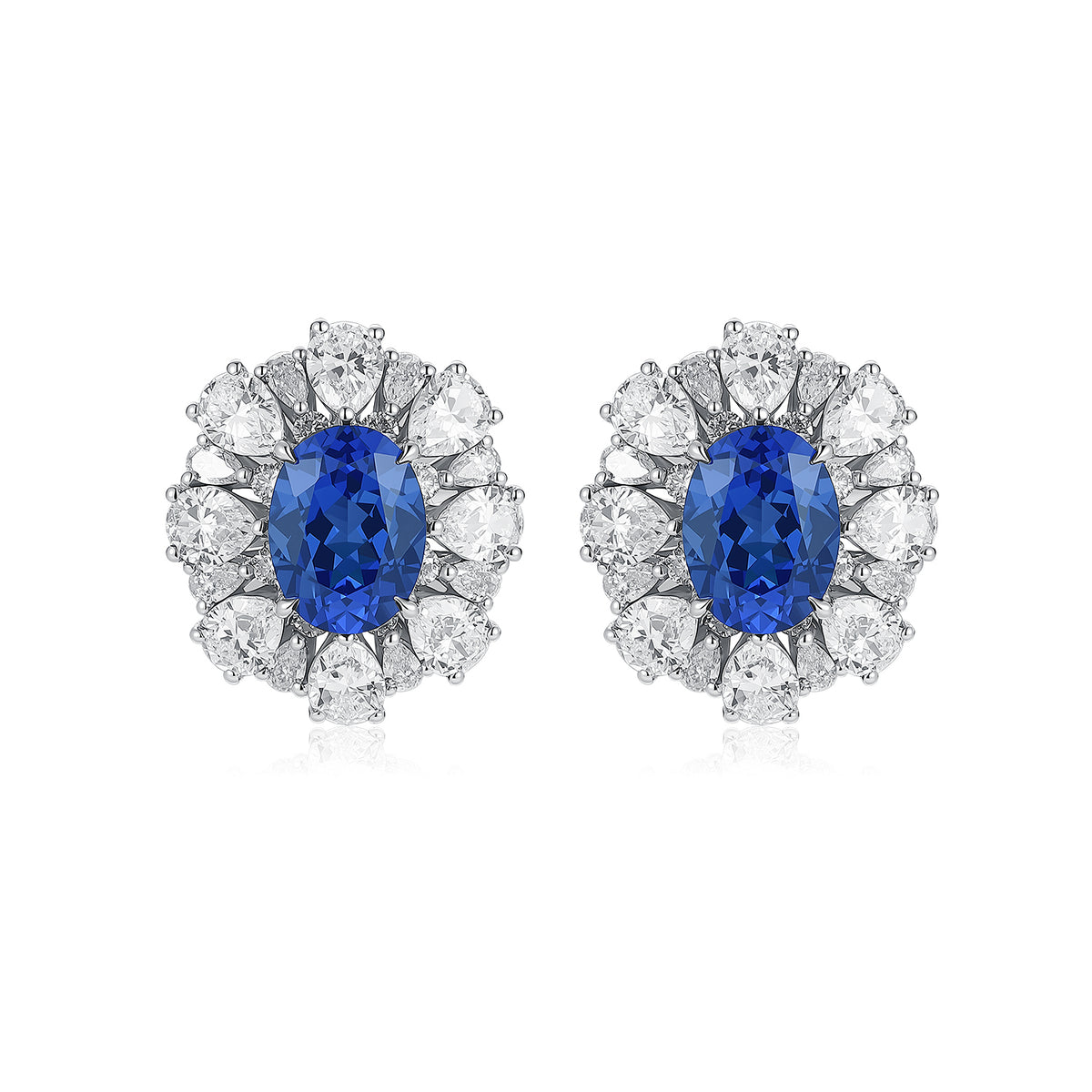 Azure Halo Lab Diamond Earrings